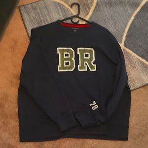 Banana Republic Blue Crewneck Sweater with Varsity Style
